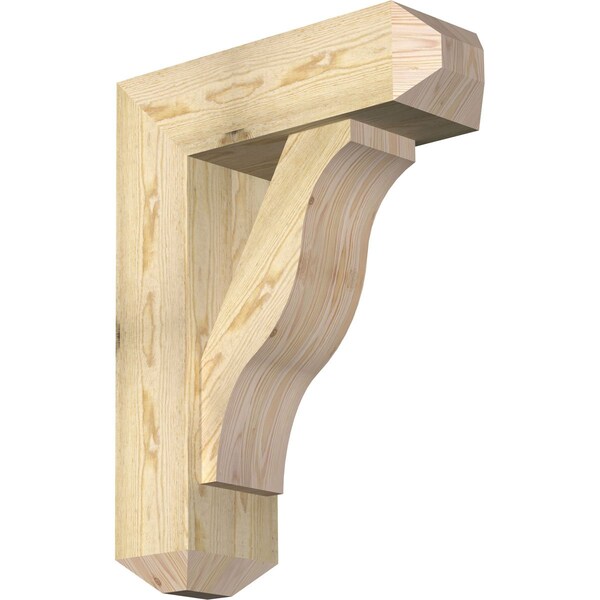Ekena Millwork Funston Craftsman Rough Sawn Bracket w/ Offset Brace, Douglas Fir, 8"W x 24"D x 32"H BKT0806X24X32FST04RDF - main